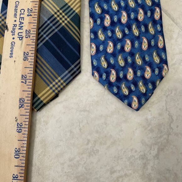 Lands' End Men's Silk paisley /silk wool plaid Ties Lot Of 2 Handsewn in USA - Picture 11 of 15